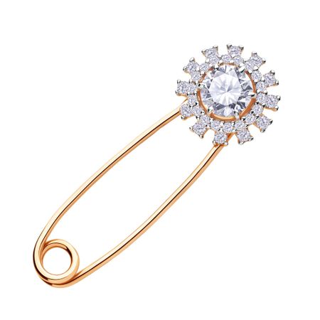 Золотая булавка с фианитами булавка dandys world sprout 58 мм