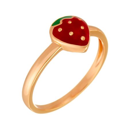 Серебряное детское кольцо с эмалью и позолотой