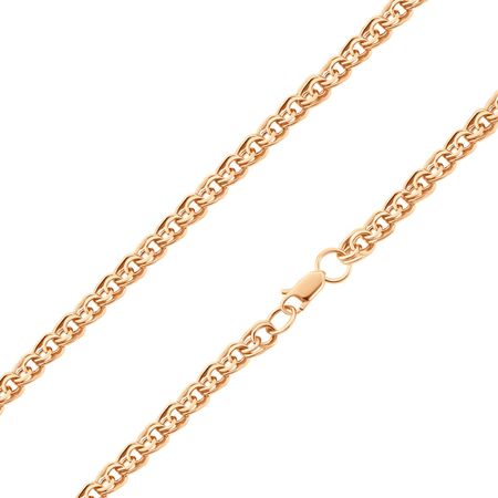 Серебряная цепочка ручного плетения Бисмарк с позолотой