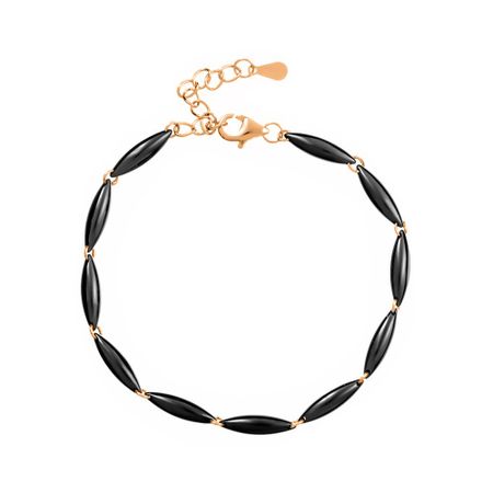 Серебряный браслет с керамикой и позолотой