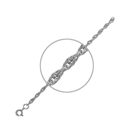 Серебряная цепочка Тройная корда с родированием