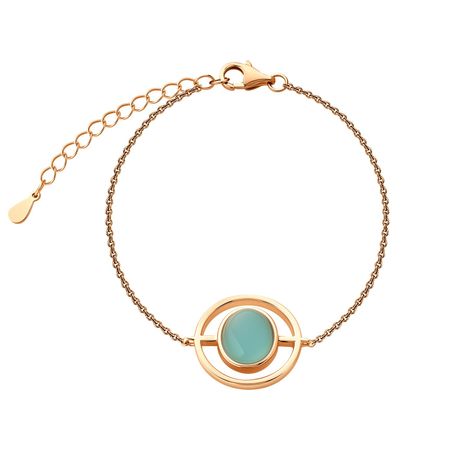 Серебряный браслет с кошачьим глазом и позолотой