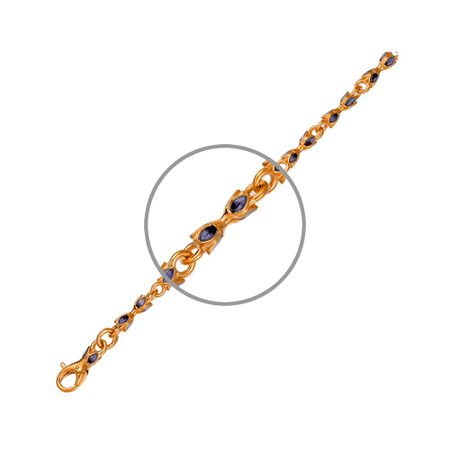 Серебряный браслет Тюльпан с эмалью и позолотой