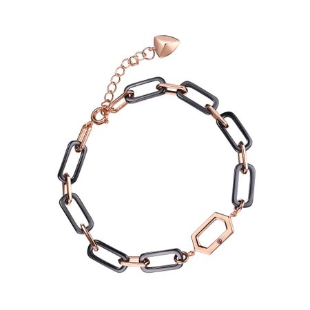 Серебряный браслет с керамикой и позолотой