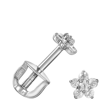 Серьги-пусеты Звезда из золота с фианитами польская звезда остров золота