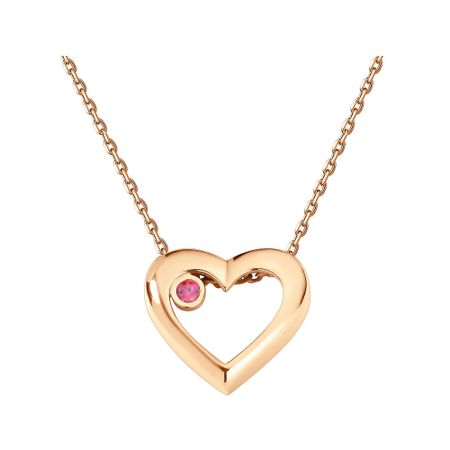 Серебряное колье с фианитом Swarovski и позолотой