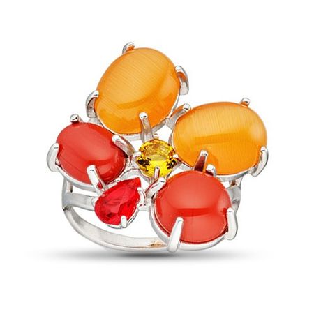 Кольцо из серебра с цитринами