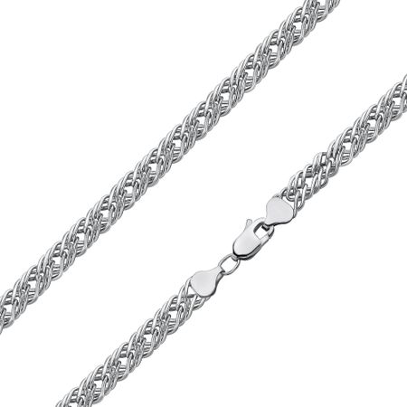 Серебряный полновесный браслет Тройной ромб с алмазной гранью