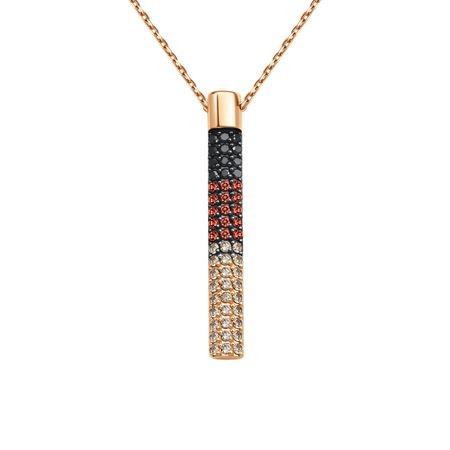 Золотое колье с бриллиантами и родированием