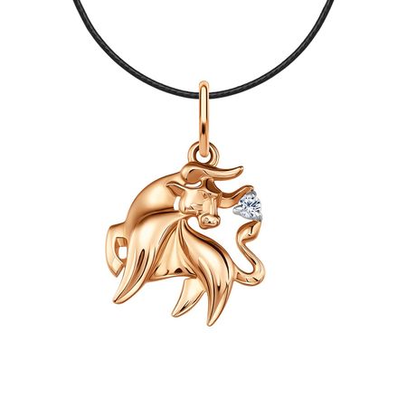 Золотая подвеска с фианитом 