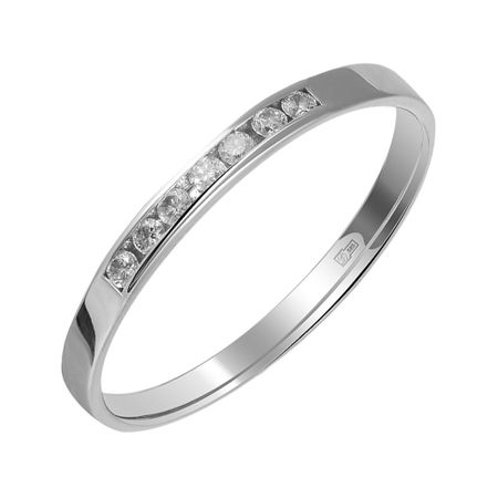 Обручальное кольцо из белого золота с бриллиантами кри ная пирамида из белого кварца