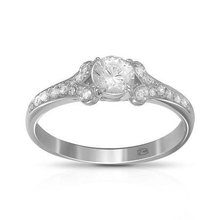 Кольцо из серебра с фианитом SWAROVSKI и фианитами
