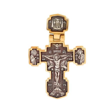 Серебряный крест с позолотой и чернением