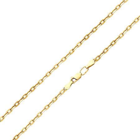 Серебряная полновесная цепочка Квадратный якорь с позолотой