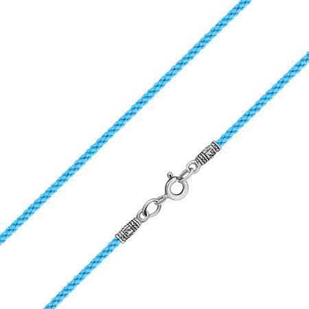 Текстильный шнурок с серебряным замком и чернением