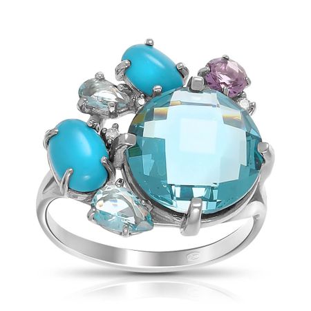 Кольцо из серебра с самоцветами