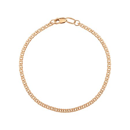 Серебряный браслет Двойной ромб с позолотой