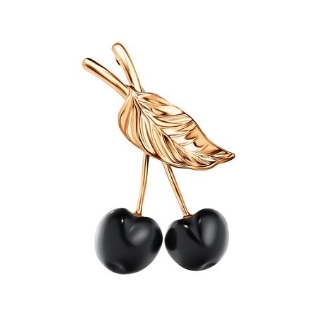 Серебряная брошь Вишня с янтарём pilot вишня в у перьевая ручка золотое перо