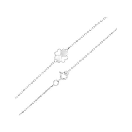 Серебряный браслет Клевер с родированием