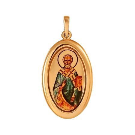 Золотая подвеска Икона Николай Чудотворец