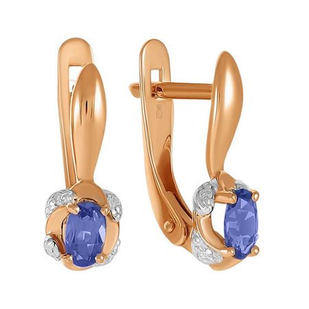 Серьги из золота с сапфирами и бриллиантами