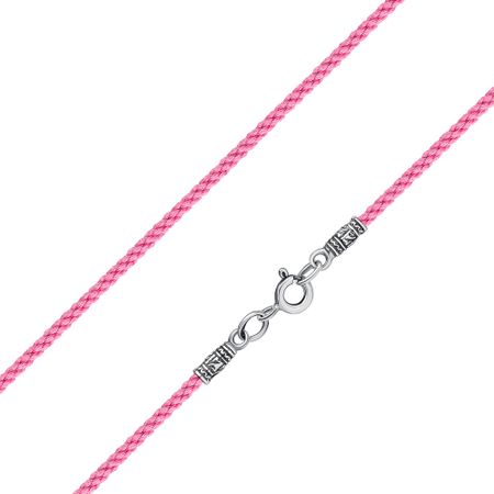 Текстильный шнурок с серебряным замком и чернением