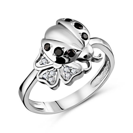 Серебряное кольцо Божья коровка с фианитами и родированием анатолий федорович дроздов божья коровка попаданец в 60 е