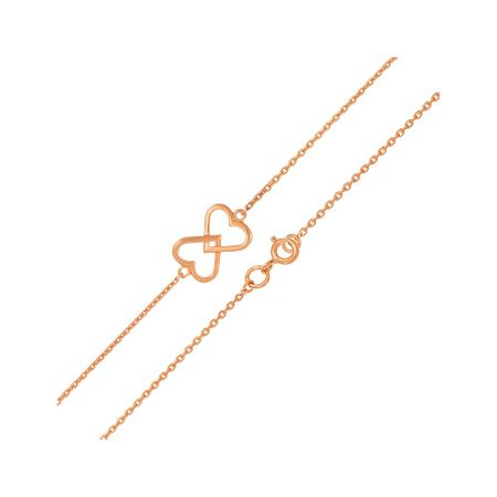 Серебряный браслет Сердце с позолотой