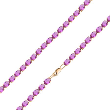 Серебряный браслет с ювелирными кристаллами и позолотой