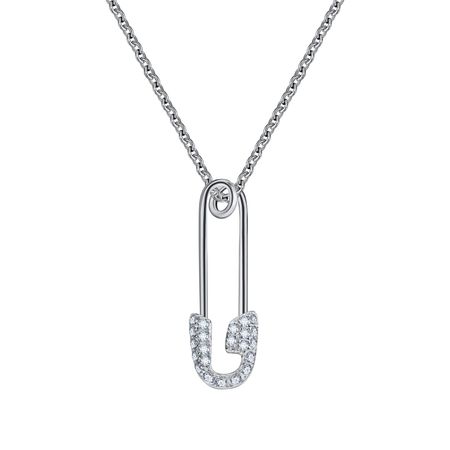 Серебряное колье Булавка с фианитами и родированием булавка dandys world sprout 58 мм