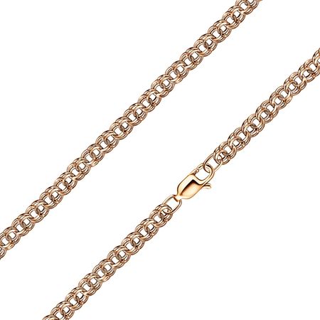 Серебряная цепочка ручного плетения Бисмарк с позолотой