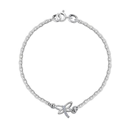 Серебряный браслет Стрекоза с фианитами и родированием татьяна булатова стрекоза ты моя бестолковая