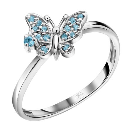 Серебряное кольцо Бабочка с алпанитами