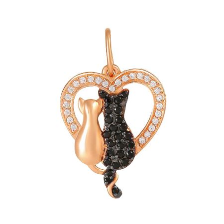 Подвеска Кошка из серебра с фианитами подвеска maxijoy кошка 9 6см розовая стекло