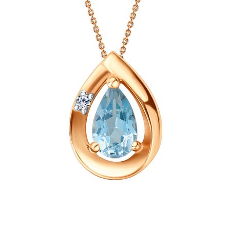 Золотая подвеска с топазом и бриллиантом