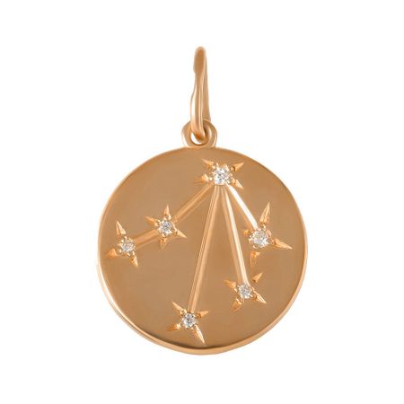 Серебряная подвеска с фианитами со знаком зодиака Весы