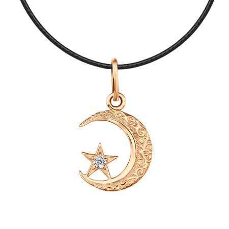 Золотая мусульманская подвеска с фианитом