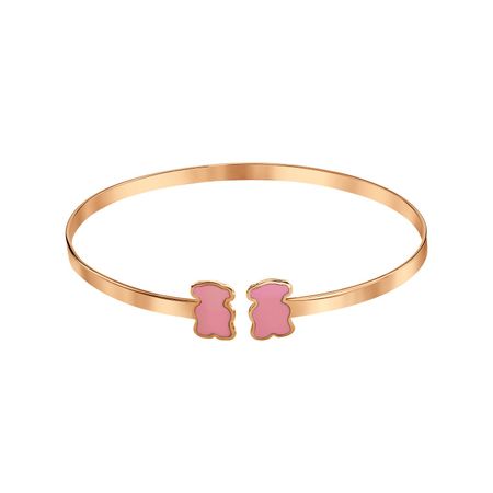 Серебряный жесткий браслет с эмалью и позолотой