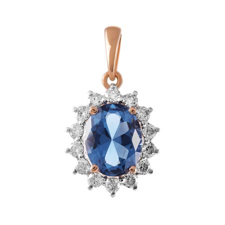 Золотая подвеска с London топазом и бриллиантами