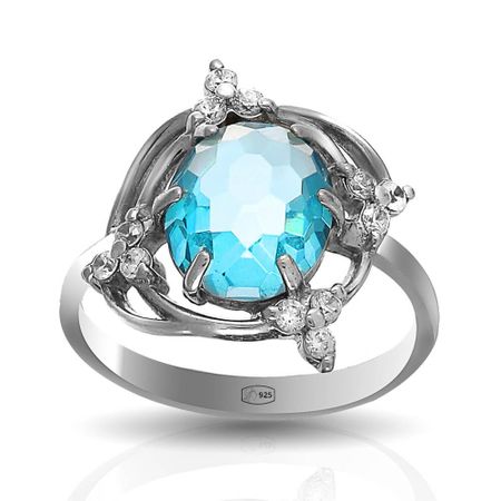 Кольцо из серебра со шпинелью и фианитами