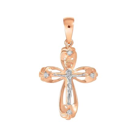 Подвеска-крестик из золота с бриллиантами