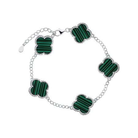 Серебряный браслет с малахитом браслет lanzerotti браслет crespino с малахитом и лазуритом