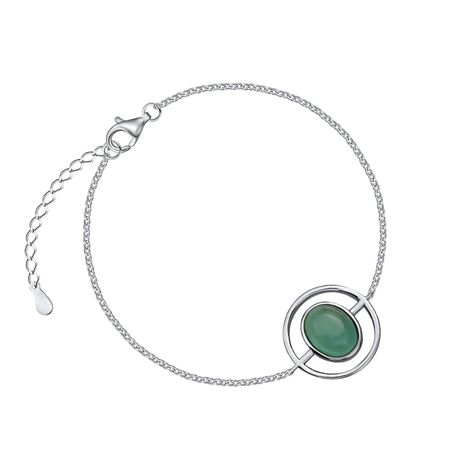 Серебряный браслет с кошачьим глазом