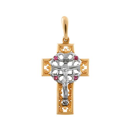 Золотой крест с рубинами