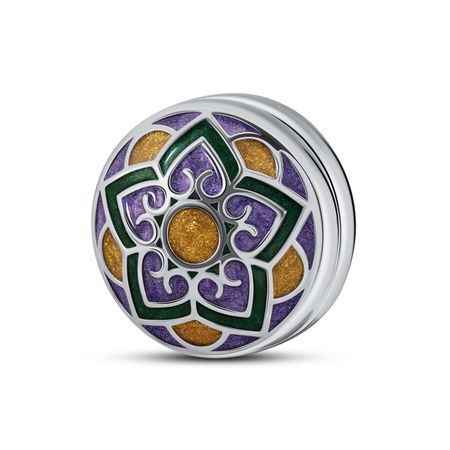 Серебряный зажим для платка с эмалью