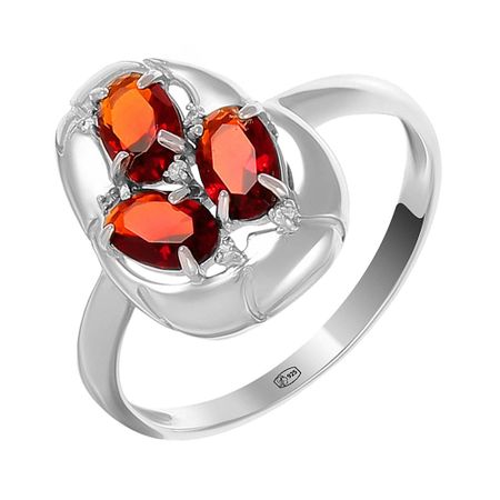 Кольцо из серебра с алпанитами и фианитами