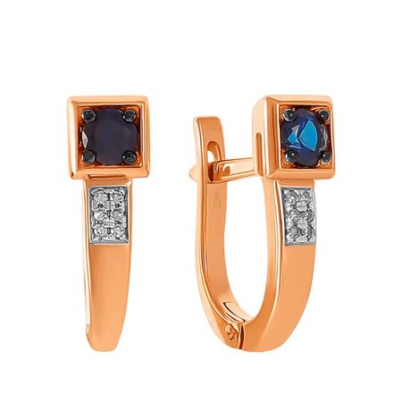 Серьги из золота с сапфирами и бриллиантами