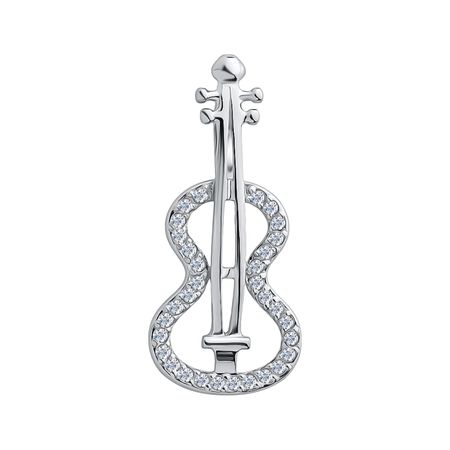 Серебряная подвеска с фианитами и платинированием