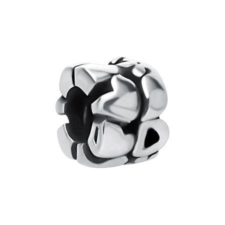 Серебряный шарм Сердце с чернением