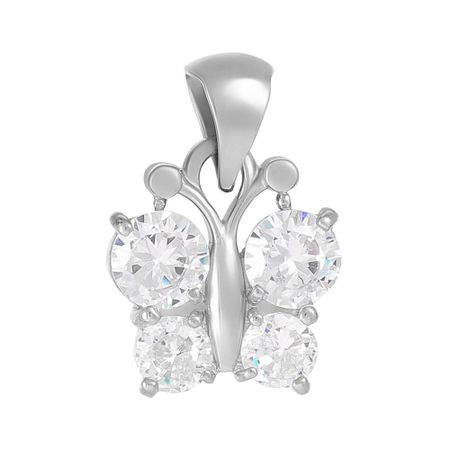 Подвеска Бабочка из серебра с фианитами